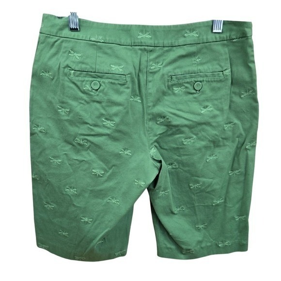 Talbots Petites Green Embroidered Bermuda Chino Shorts 4P - Picture 3 of 9